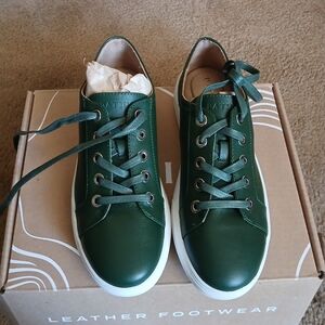 Green Leather Women's Sneakers